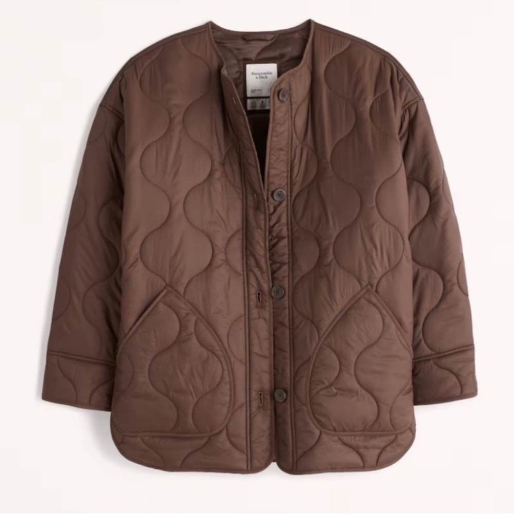 Abercrombie & Fitch Dark Brown Quilted Liner Jacket Size XL